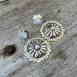 Sterling Silver Concho Earrings with Bezel Set Mother of Pearl Online now