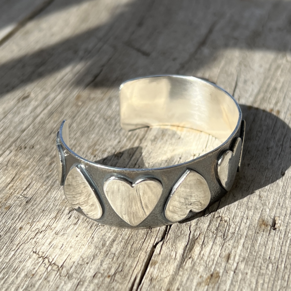 Argentium Silver Follow Your Heart Cuff Bracelet on Sale