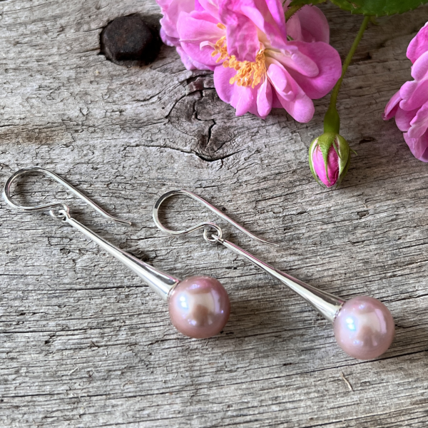 Pink Pearl Dangle Earrings Sale