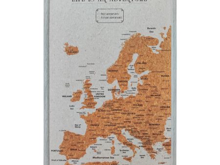 Splosh Travel Map - Europe Map - Grey - Large Online Sale