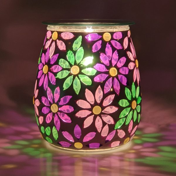 Cello Electric Wax Burner  Mosaic Glass - Pretty Petals Online now