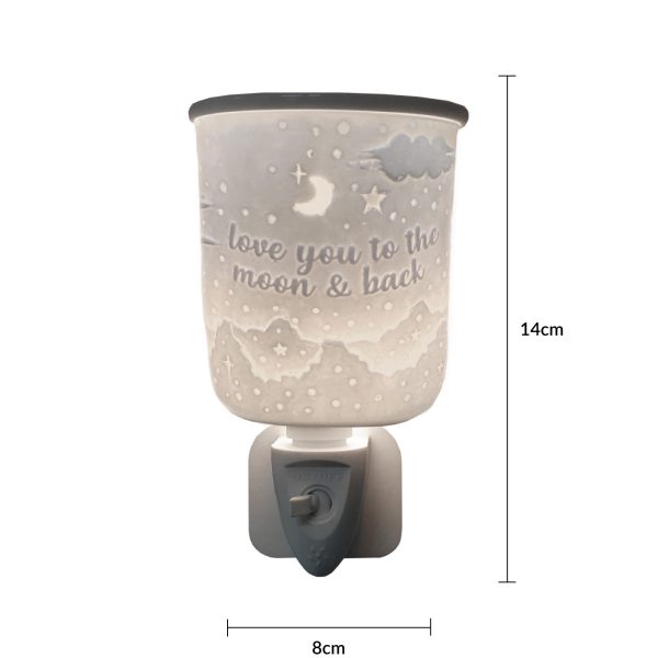 Cello Porcelain Plug In Electric Wax Burner - Love You To The Moon & Back Online Sale