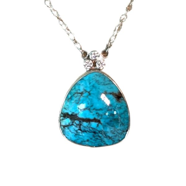 Turquoise Necklace Rare Shadow Matrix Kingman Cabochon Online Hot Sale