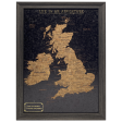 Splosh Travel Map - UK & Ireland Map - Small - Black Online Sale