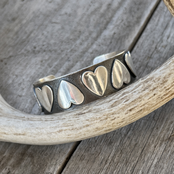 Argentium Silver Follow Your Heart Cuff Bracelet on Sale