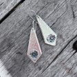 Silver Inverted Kite Earrings with Southwestern Cupped Flower For Discount