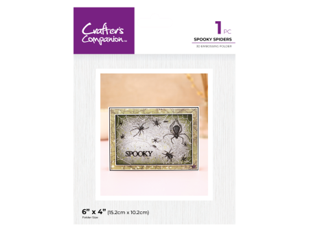 Crafter s Companion 6 x4  3D Embossing Folder - Spooky Spiders For Cheap