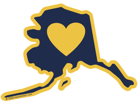 AK Heart in Alaska Sticker Cheap