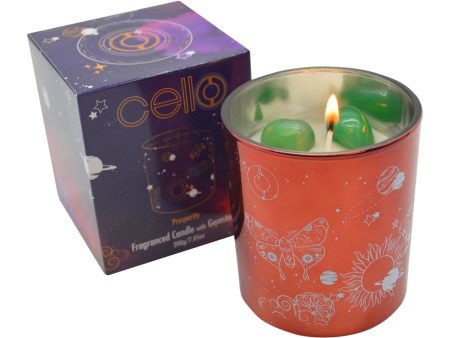 Cello - Gemstone Celestial Candle with Aventurine - Radiant Flora Sale