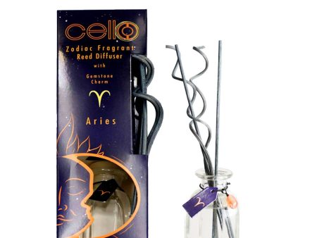 Cello Zodiac Reed Diffuser - Aries with Red Jasper - Ephemeral Breeze Hot on Sale