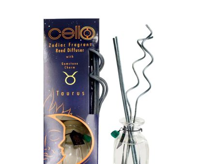 Cello Zodiac Reed Diffuser - Taurus with Malachite - Radiant Flora Online Sale