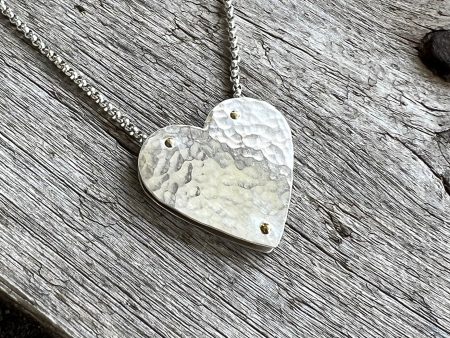 Silver Big Heart Pendant Necklace Online now