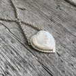 Mother of Pearl Heart Pendant Silver Necklace For Discount