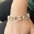 Silver Big Oval and Circle Link Bracelet Online Sale