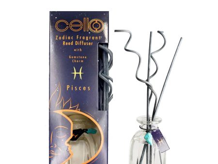 Cello Zodiac Reed Diffuser - Pisces with Aquamarine - Arcane Oceans Fashion