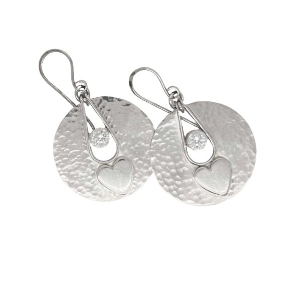 Silver Heart Dangle Earrings Online