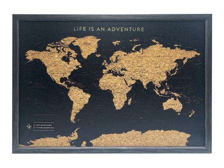 Splosh Travel Map - World Map - Medium - Black Hot on Sale