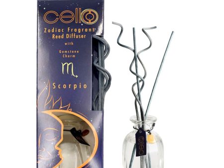 Cello Zodiac Reed Diffuser - Scorpio with Citrine Gem - Ethereal Skies Discount