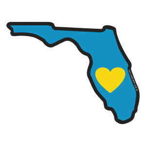 FL Heart in Florida Sticker Discount