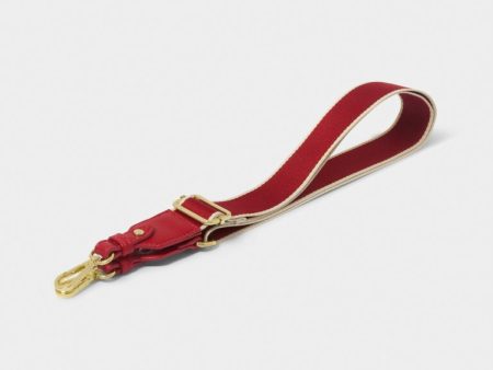 Katie Loxton Canvas Bag Strap - Garnet Red Stripe Fashion