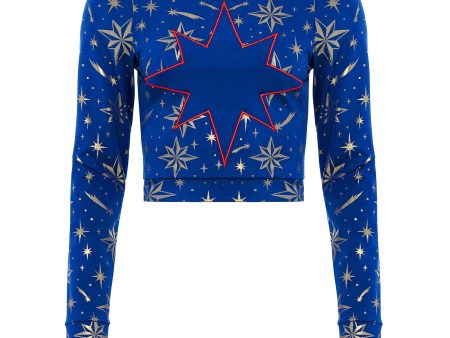 Star Captain Long Sleeve Crop Top For Discount