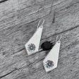 Silver Inverted Kite Earrings with Southwestern Cupped Flower For Discount