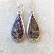 Corvettite Fordite  Dangle Earrings with 18k Gold Hot on Sale