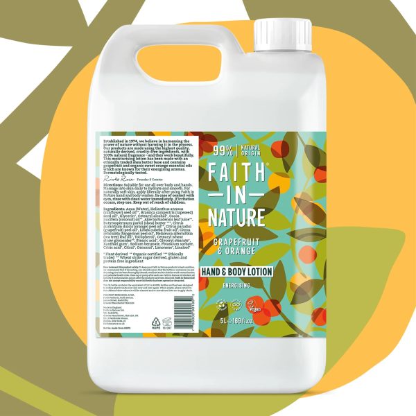 Faith In Nature Grapefruit & Orange Hand & Body Lotion Refill 5L Online now