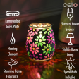 Cello Electric Wax Burner  Mosaic Glass - Pretty Petals Online now