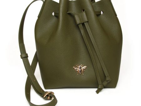 Alice Wheeler Bucket Cross Body Bag - Olive Cheap