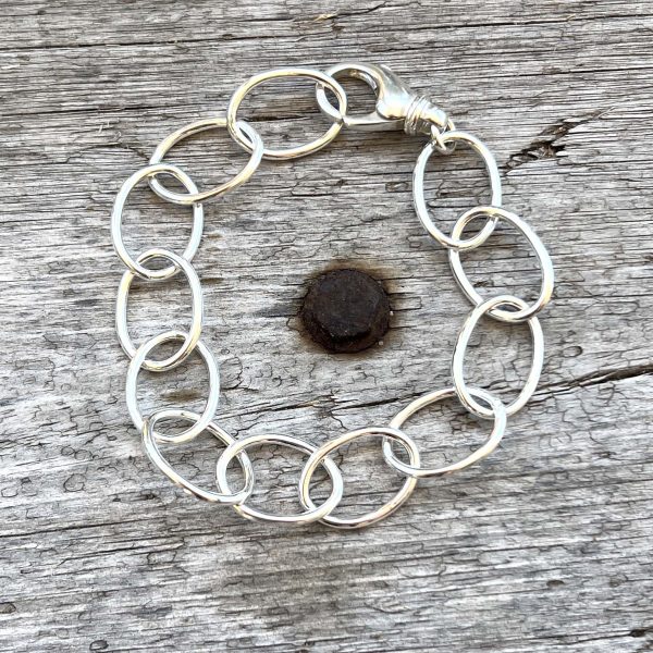 Silver Oval Link Bracelet Hot on Sale