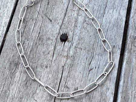 Silver Paperclip Link Style Necklace on Sale