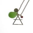 Gemini Constellation Necklace with Green Sea Glass, Custom Birthstone, and Air Element For Sale