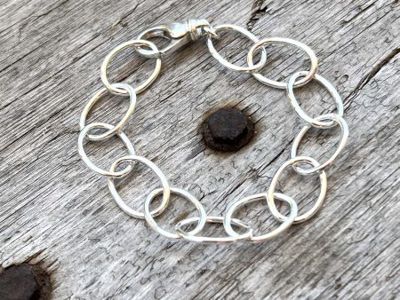 Silver Oval Link Bracelet Hot on Sale