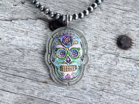 Sugar Skull Sterling Silver Pendant Jewelry Online now