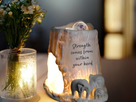 Cello Elephant Tealight Burner - Strength comes from within your herd For Cheap