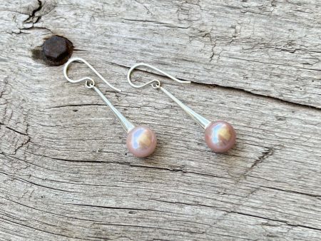 Pink Pearl Dangle Earrings Sale