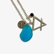 Taurus Constellation Necklace with Turquoise Sea Glass, Custom Birthstone, and Earth Element Fashion