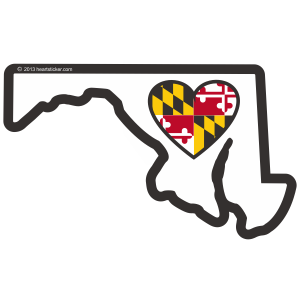 MD Heart in Maryland Sticker Online Hot Sale