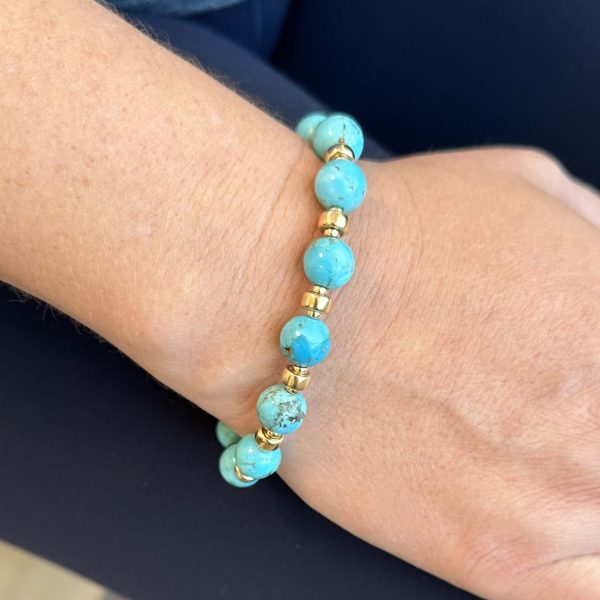 Turquoise Bracelet with 14k Gold Beads Discount