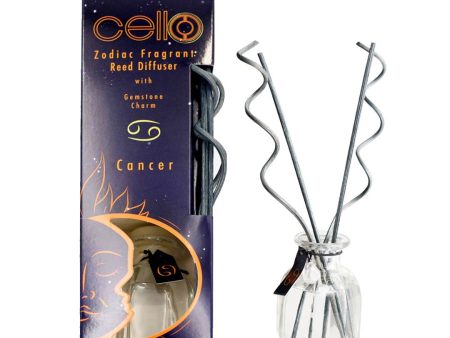 Cello Zodiac Reed Diffuser - Cancer with Clear Quartz - Radiant Flora Sale