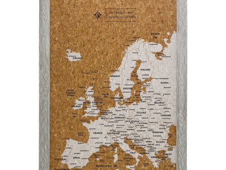 Splosh Travel Map - Inverted Europe Map - Small - Grey Hot on Sale