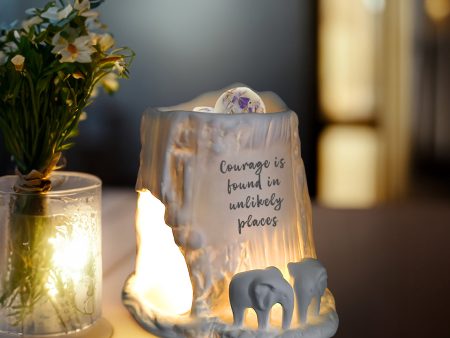 Cello Elephant Tealight Burner - Courage is found in unlikely places Discount