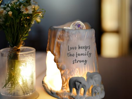 Cello Elephant Tealight Burner - Love Keeps the Family Strong on Sale