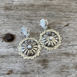 Sterling Silver Concho Earrings with Bezel Set Mother of Pearl Online now