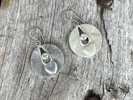 Silver Heart Dangle Earrings Online