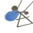 Libra Constellation Necklace with Blue Sea Glass, Custom Birthstone, and Air Element Online Sale