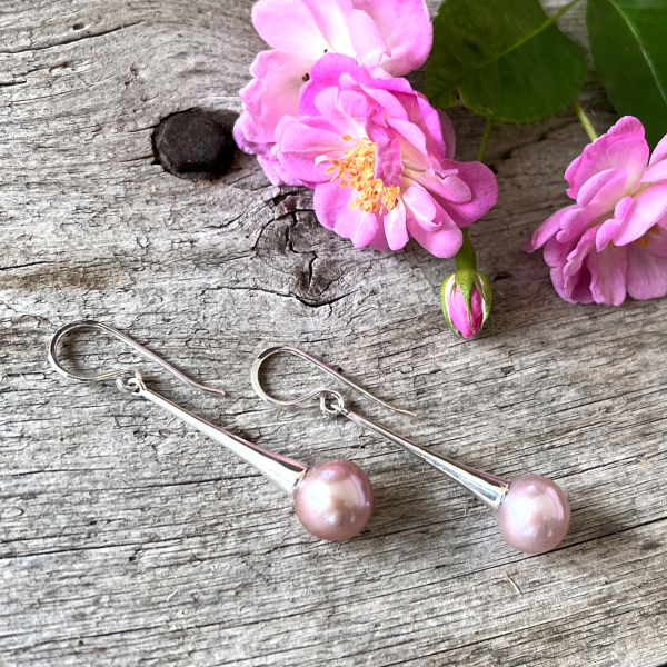 Pink Pearl Dangle Earrings Sale