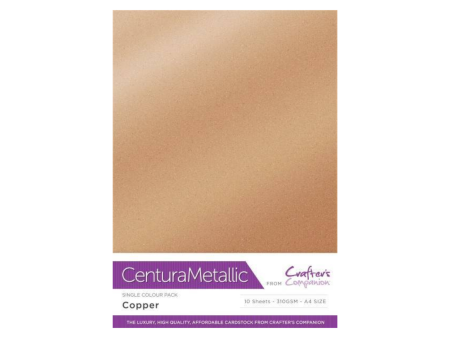 Crafter s Companion Centura Pearl Metallic A4 Single Colour 10 Sheet Pack - Copper Online now