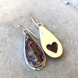 Corvettite Fordite  Dangle Earrings with 18k Gold Hot on Sale